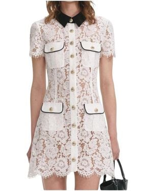 Self-Portrait Short Dresses - White