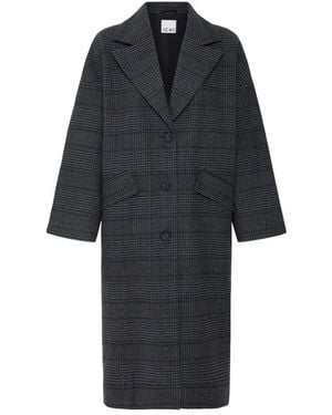 Ichi Jassen ,Grijs ,Phantom Check Coat - Zwart