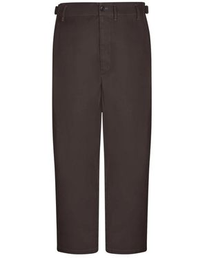 Lemaire Cropped Trousers - Marron