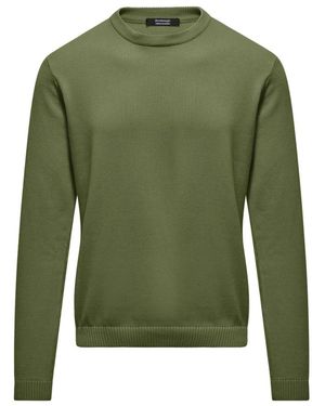 Bomboogie Katoenen Trui Met Ronde Hals - Groen