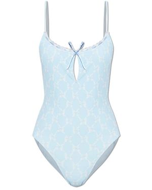 LoveShackFancy Laguna Einteiliger Badeanzug - Blau