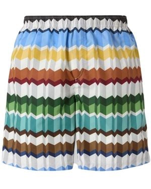 Missoni Lange Bedruckte Badeshorts - Blau