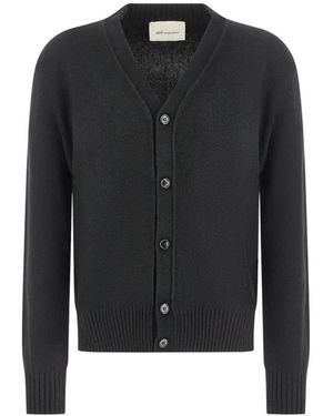 Ami Paris Truien & Vesten ,Zwart ,Wol De Coeur Cashmere Cardigan