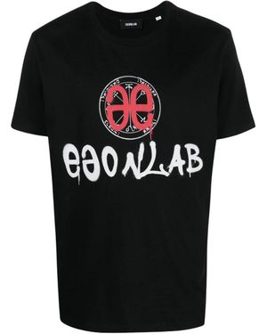 Egonlab Bearbrick Print Katoenen T-Shirt - Zwart