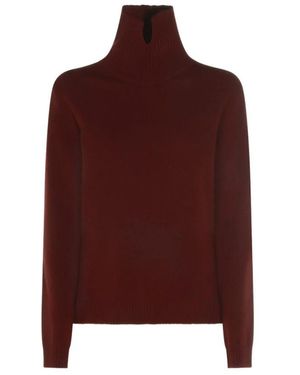 Jil Sander Truien & Vesten ,Bruin ,Wol Coltrui - Rood