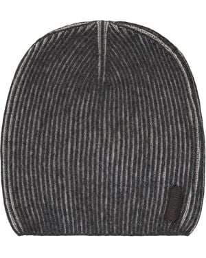 Moorer Accessoires ,Grijs ,Kasjmier Asher Gebreide Beanie