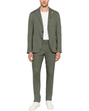 Manuel Ritz Single Breasted Suits - Verde