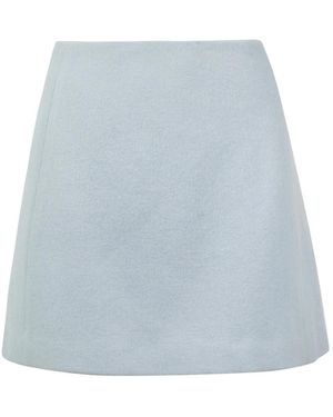 Alysi Rokken ,Groen ,Wol Wollen A-Lijn Rok Met Blinde Rits - Blauw