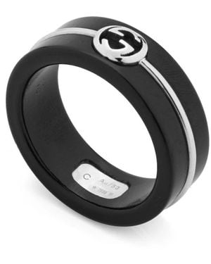 Gucci Icon Dünner Bandring - Schwarz