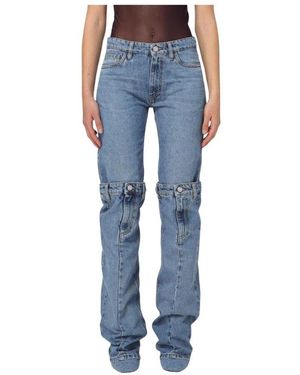 Coperni Jeans Mit Doppelter Schicht Und Knopfdetails - Blau