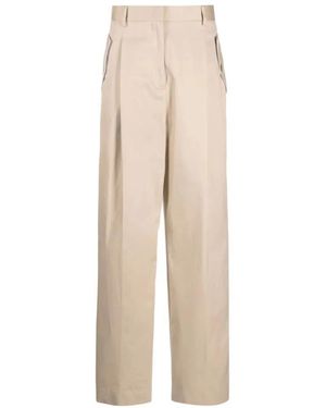 Lanvin Wijde Pijpen Hoge Taille Broek - Naturel