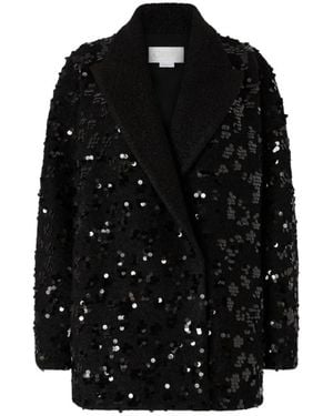 Genny Double-Breasted Coats - Nero