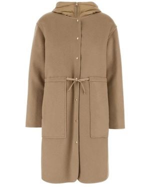 Moncler Jassen ,Bruin ,Wol Bonrepos Jas - Naturel