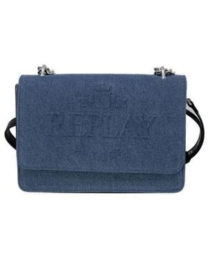 Replay Blue Polyester Shoulder Bag