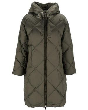 Max Mara Jassen ,Groen ,Trefe Lange Gewatteerde Jas