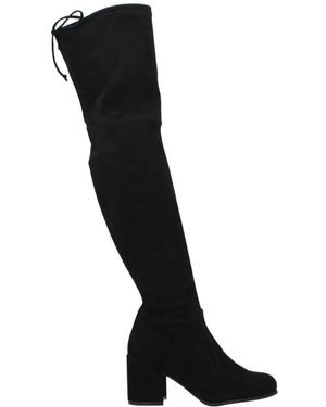 Stuart Weitzman Zwarte Leren Over De Knie Laarzen