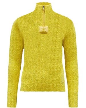 Moncler Truien & Vesten ,Geel ,Katoen Zipper Up Collar Padded Z