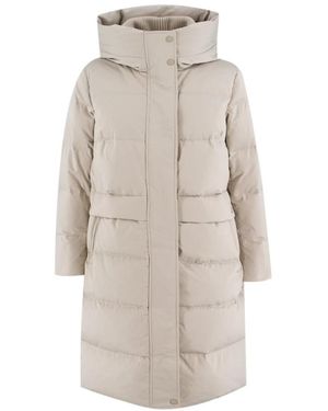 DUNO Jassen ,Wit ,Gewatteerde Hoodiejas Voor Veelzijdig Comfort - Naturel