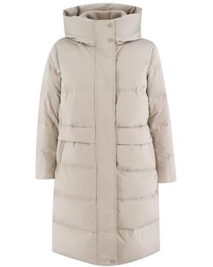 DUNO Jassen ,Wit ,Gewatteerde Hoodiejas Voor Veelzijdig Comfort - Naturel