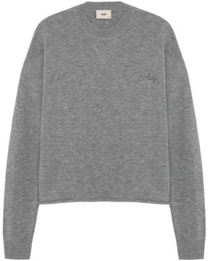 Autry Round-Neck Knitwear - Gris