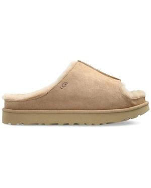 UGG Schoenen ,Wol Scuffette Suède Schapenwol Gevoerde Muilezel Slippers - Naturel