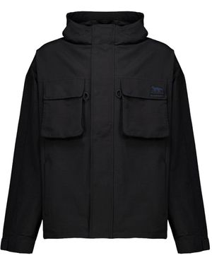 Maison Kitsuné Gerade Geschnittene Kapuzenjacke - Schwarz