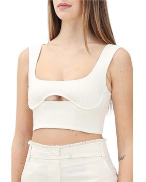 Patrizia Pepe Sleeveless Tops - White