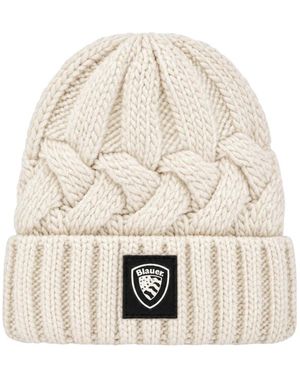 Blauer Corwin Beanie Mit Umschlag - Natur