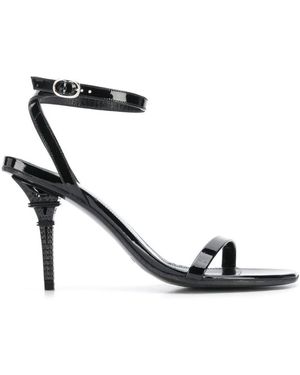 Vetements Schwarze lackleder eiffelturm sandalen