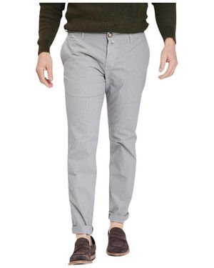 Jacob Cohen Slim Fit Ricky Hose Mit Falten - Grau