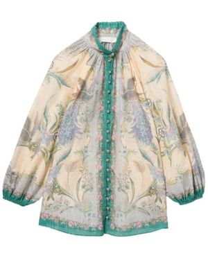 Zimmermann Indra Billow Blouse - Blau