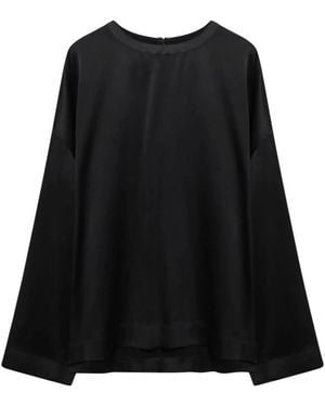 TOTEME Overhemden ,Zwart ,Satijn Boxy Satin Top