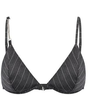 Dondup Pinstripe Triangle Bra - Schwarz