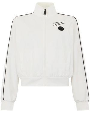 Philipp Plein Fitness ,Wit ,Polyester Cropped Trainingsjack