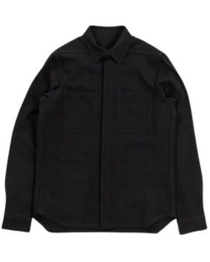 Rick Owens Schwarzes Wollhemd Mit Knopfleiste