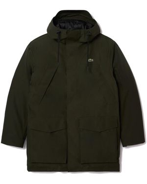 Lacoste Wasserdichte gepolsterte parka khaki grün