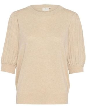 Kaffe Round-Neck Knitwear - Natural