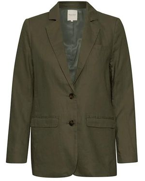 Part Two Leinenblazer Mit Knöpfen - Grün
