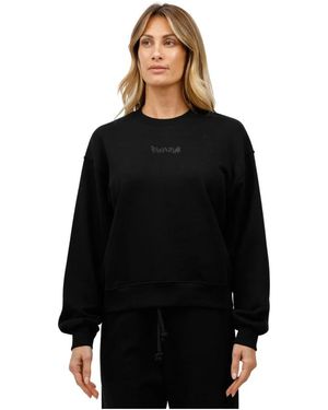 DISCLAIMER Hoodies & Sweatvesten ,Zwart ,Glitter Logo Crewneck Sweatshirt