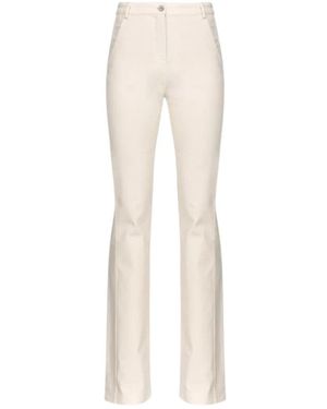 Pinko Flared Tricotine Broek - Naturel
