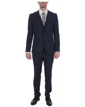 HUGO Single Breasted Suits - Blue