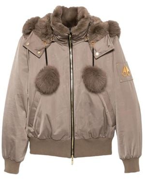 Moose Knuckles Jassen ,Satijn Luxe Satijnen Omkeerbare Bomberjack - Bruin