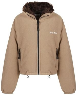 Miu Miu Fleece Jackets - Marrón