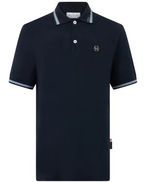 Philipp Plein Polo Ss Logo - Blauw