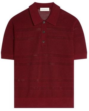 Dries Van Noten Mesh Polo Shirt - Red
