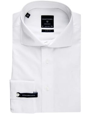 Profuomo Weißes Hemd Mit Langen Ärmeln