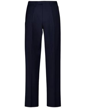 Boglioli Broeken ,Blauw ,Wol Rechte Wolbroek