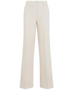 Peserico Wide Leg Bul Katoenen Broek - Wit