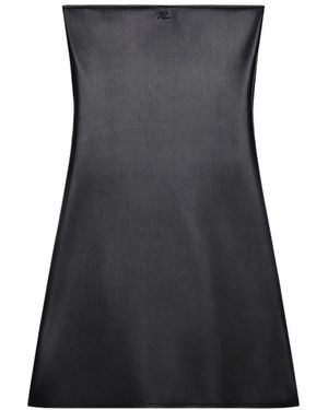 Courreges Strapless Korte Jurk - Zwart