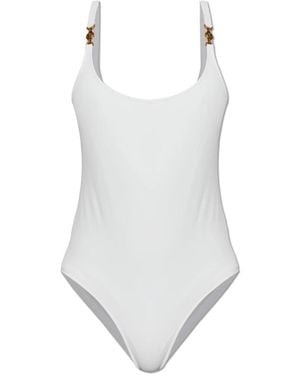 Versace Badmode ,Wit ,Leer Badpak Uit Één Stuk